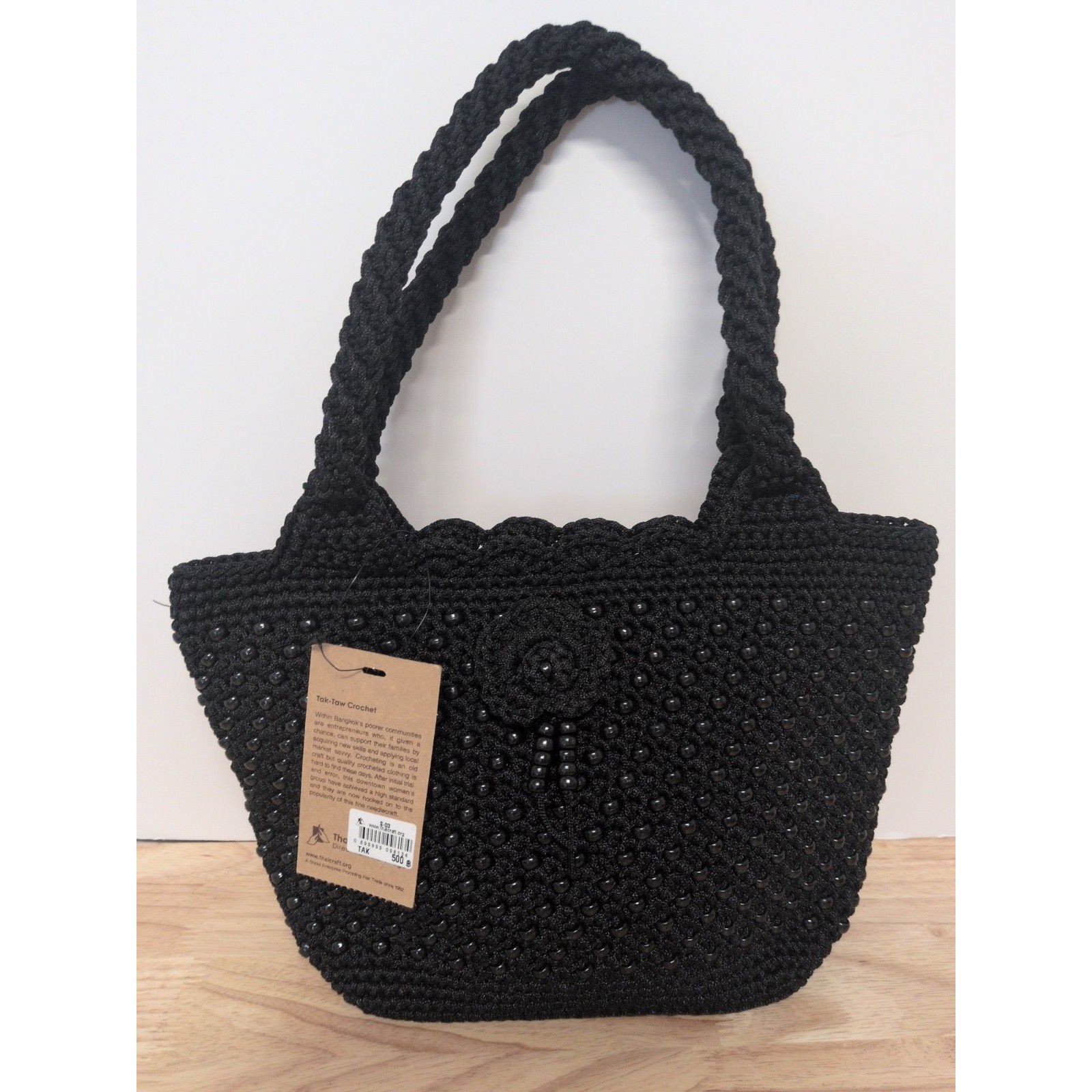 Tak-Taw Crochet Beaded Purse Nwt From Thaicraft Trades
